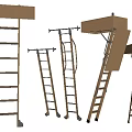 Hardware Tools Various Ladders Including Folding Wheeled And Storage Designs For Home Use 3d model