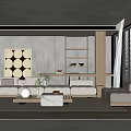 Modern Living Room Interior With Sofa Coffee Table Decorative Painting And Floor to Ceiling Windows