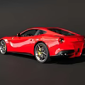 Red Sports Car Featuring Sleek Aerodynamic Body Design And Stylish Alloy Wheels
