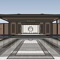 New Chinese-style Gate Community Gate 3d model