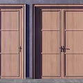 Wooden Hinged Doors Single and Double Panel Design for Home Interior 3d model