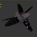 Futuristic 3D Aerospace Spacecraft Model For Cosmic Exploration With Black White Lighted Details