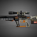 ABRI Marked Tactical Rifle With Scope Orange Black Design And Detachable Magazine