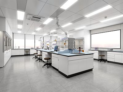 Modern Laboratory Physical and Chemical Room 3d model