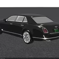 Black Bentley Luxury Sedan with Chrome Grille Headlights and Light Beige Leather Seats Interior