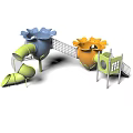 Flower Paradise Observation Deck Customized Paradise Amusement Park Children's Amusement Park Amusement Slippery Slide Combination Function 3d model