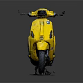 Yellow Classic Motorcycle Scooter Featuring Black Seat And Retro Styling