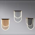 Modern Design Chandeliers With Metal Frame Transparent Shade And Linear Structure 3d model