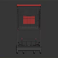 Metal Shopping Cart With Red Handle And Wheel Base Structure Design