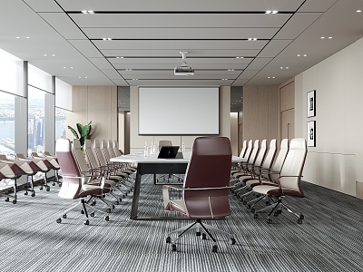 Modern Meeting Room Conference Table and Chair Office Chair Conference Long Table 3d model