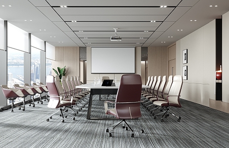 Modern Meeting Room Conference Table and Chair Office Chair Conference Long Table 3d model