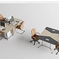 Modern office desk and chair office desk and chair combination 3d model
