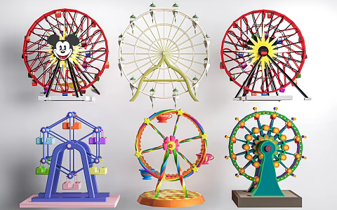 Modern Ferris wheel sketches Ferris wheel installation art Ferris wheel ornaments 3d model