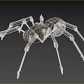 Mechanical Spider Robot With Metallic Legs And Industrial Sci Fi Design 3d model