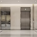 Elegant Modern Stairs Interior Design In Corridor With Marble Walls And Green Plant