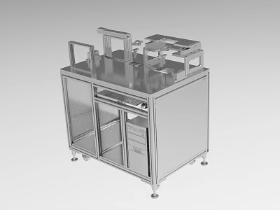 Stainless Steel Industrial Workbench With Cabinet Drawer And Top Frame Structure For Industrial Use 3d model