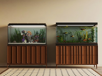 Middle style fish tank 3d model