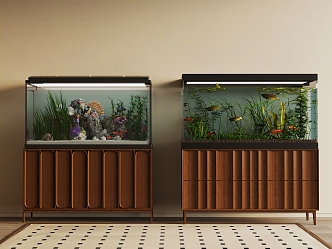 Middle style fish tank 3d model