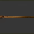 Orange Wooden Baseball Bat Wrapped With Leather On Gray Gradient Background With Reflection