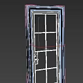 Sleek Modern Entry Door With Glass Grid Panels And Black Metal Frame