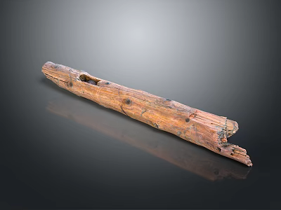 Handcrafted Wooden And Stone Material With Natural Texture And Holes Detail 3d model