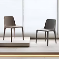 Modern Leisure Chairs Brown And Dark Gray In Bright Room With Large Windows