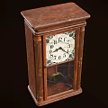 Antique Wooden Mantel Clock With Glass Door White Dial And Pendulum