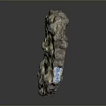 Natural Stone and Wood Decorative Item with Rough Textured Surface and Organic Shape