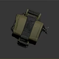 Multi functional Green Black Storage Pouch With Metal Buckle And Durable Fabric