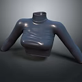 Gray Turtleneck Crop Top With Long Sleeves Shiny Fitted Apparel Design