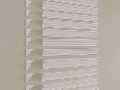 Decorative Gypsum Cornice Molding with Various Styles for Home Interior Design 3d model