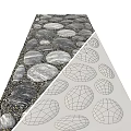 Natural Rustic Stone And Wood Pathway Design For Outdoor Garden Use