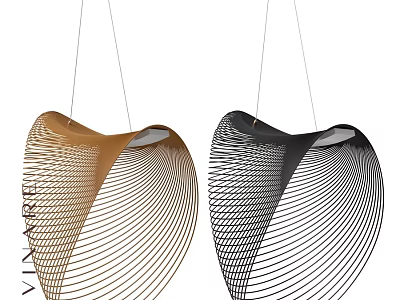 Modern Golden And Black Striped Curved Chandeliers For Contemporary Home Decor 3d model