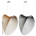 Modern Golden And Black Striped Curved Chandeliers For Contemporary Home Decor