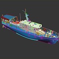 engineering ship industrial ship digging ship gold mining ship 3d model