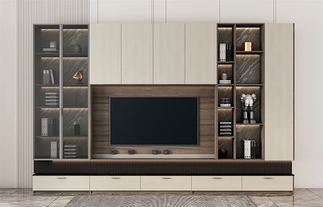 Modern TV Background Cabinet TV Cabinet Background Wall 3d model