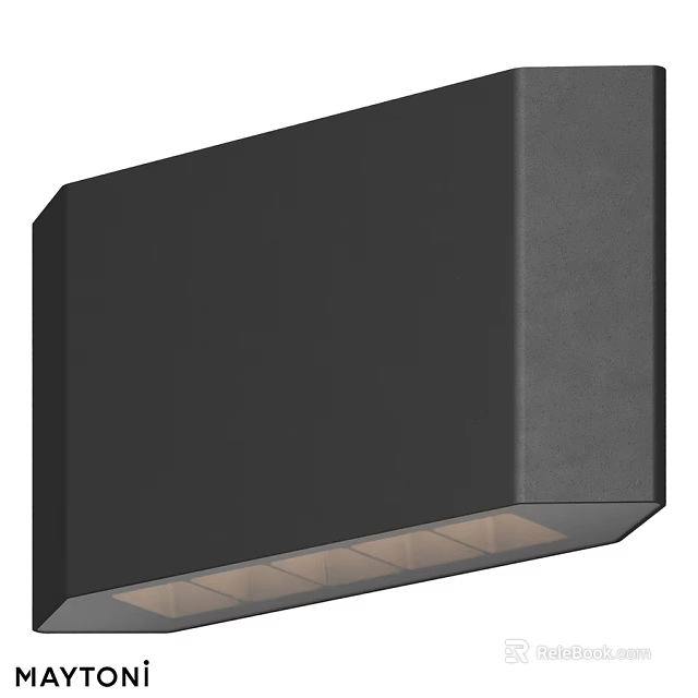 Sleek Modern Black Outdoor Wall Light With Slim LED Design For Exterior 3d model 