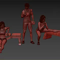 Group Of People Exercising With Dumbbells On Workout Benches In Gym