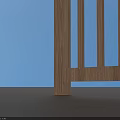 Garden Ornament Wooden Railing With Vertical Slats And Square Posts Simple Design