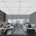 Modern Front Desk Reception Area Interior With Marble Desk Sleek Lighting And Decorative Plants