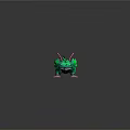 Vibrant Green Fantasy Creature With Pink Antennae And Feathery Frills On Dark Surface