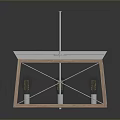Geometric Metal Frame Structure With Vertical Pole And Support Components