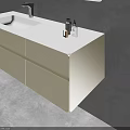 Modern Bathroom Interior Design With Sleek Vanity Cabinet And Backlit Mirror 3d model