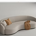 Modern Multiplayer Sofa Multiplayer Curved Sofa 3d model
