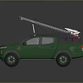 Green Pickup Truck with Roof Rack for Cargo Loading and Modern Utility Features