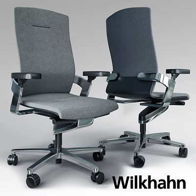 Modern Office Chairs With Metal Frame Armrests Padded Seats And Wheels 3d model