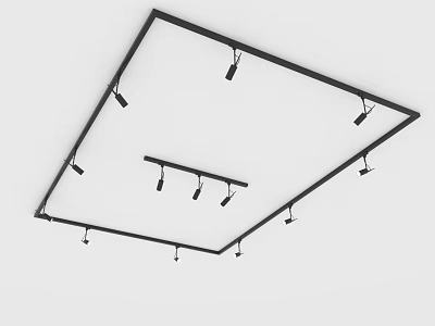 Modern Design Black Frame Ceiling Mounted Lighting Furniture With Multiple Light Fixtures 3d model