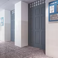 School Corridor With Bookshelves Green Plants Bench Large Windows And Bright Marble Floor