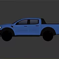 Blue Modern Pickup Truck With Sleek Exterior Design And Cargo Bed