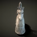 Sculpture Carving of Figure Riding Horse with Detailed Features and Stone Texture